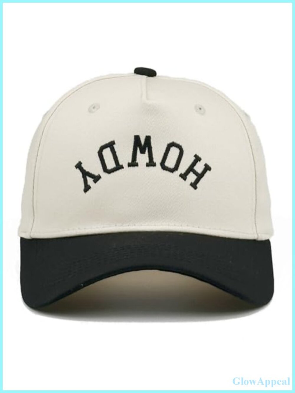 Embroidered Howdy Two-Tone Cotton Baseball Cap Adjustable Cowboy Hat